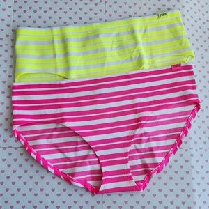2 VICTORIAS SECRET PINK SEAMLESS HIPSTER UNDERWEAR PANTY. NWT